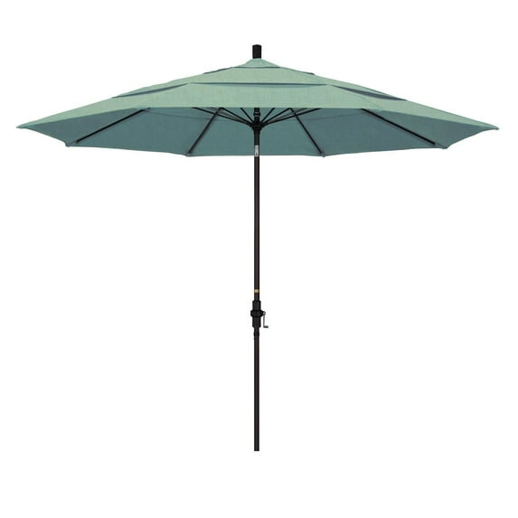 California Umbrella 11 ft. Fiberglass Double Vent Sunbrella Tilt Market Umbrella