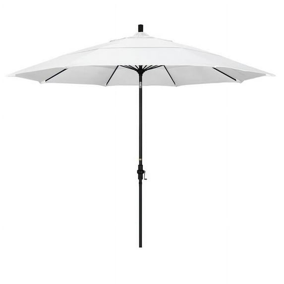 California Umbrella 11 ft. Fiberglass Market Umbrella Collar Tilt DV Matted Black-Sunbrella-Natural