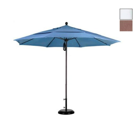 California Umbrella 11 ft. Fiberglass Market Umbrella PO DVent MWhite-Olefin-Straw