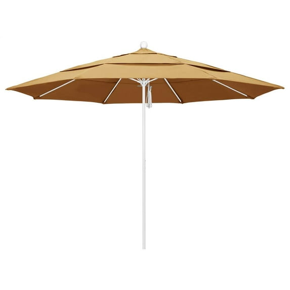 California Umbrella Venture 11' White Market Umbrella in Wheat