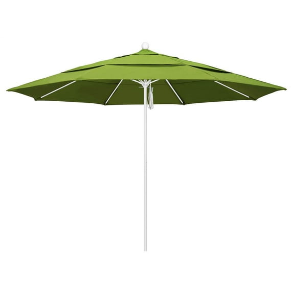 California Umbrella Venture 11' White Market Umbrella in Macaw