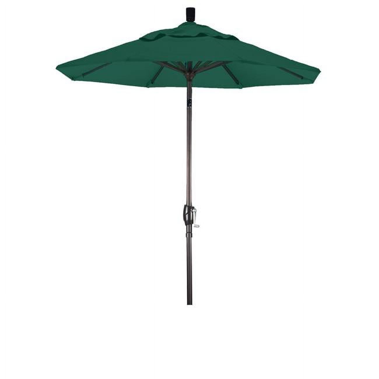 6' Forest Green Aluminum Market Umbrella with Crank Lift
