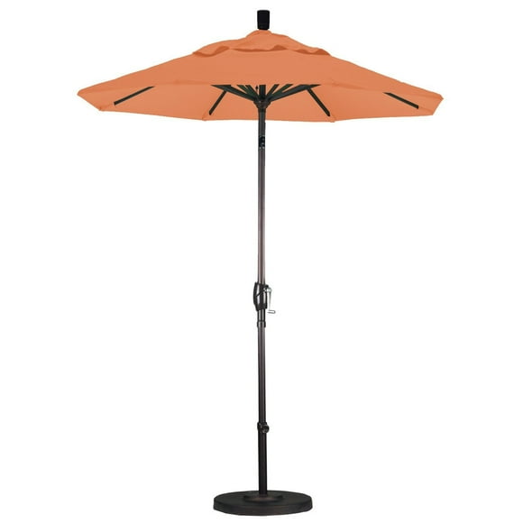 California Umbrella 6' Rd. Aluminum Patio Umbrella, Crank Lift, Push Button Tilt, Sunbrella fabric, Bronze Finish Tuscan