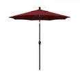 thumbnail image 1 of California Umbrella 7.5 Ft. Octagonal Aluminum Push Button Tilt Patio Umbrella W/ Crank Lift & Aluminum Ribs - Stone Black Frame / Olefin Red Canopy, 1 of 6