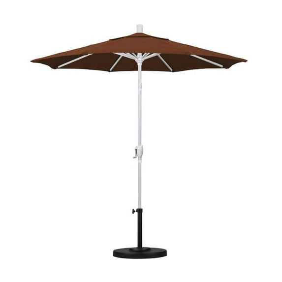 California Umbrella 7.5' Patio Umbrella in Olefin Terracotta/Matted White