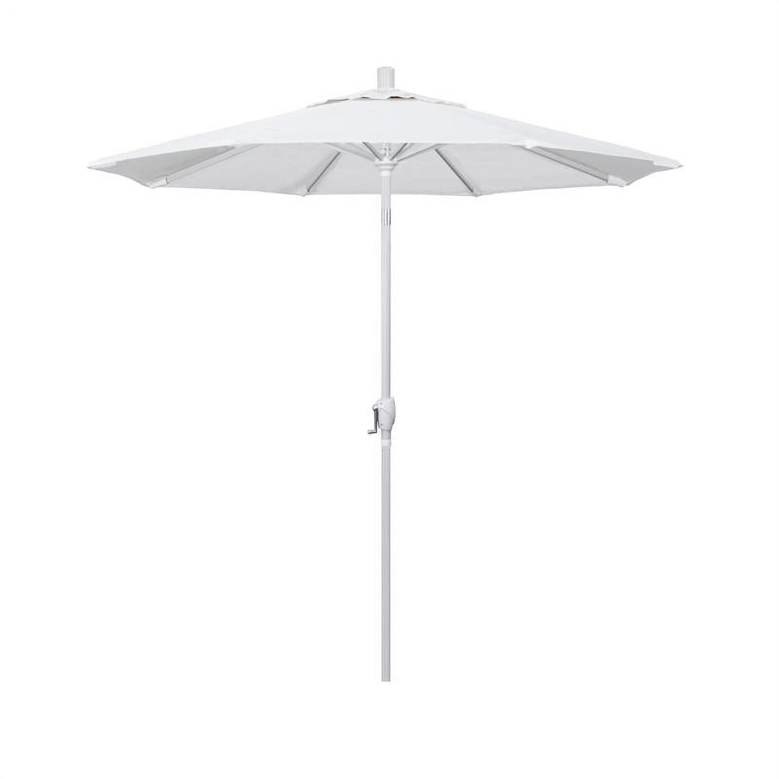 7.5 ft. White Aluminum Market Patio Umbrella with Crank Lift