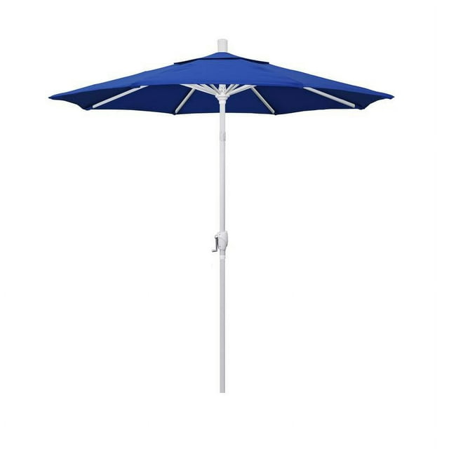 California Umbrella 7.5' Patio Umbrella in Pacifica Pacific Blue/Matted White