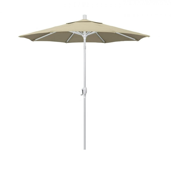 California Umbrella 7.5' Patio Umbrella in Sun brella Antique Beige/Matted White