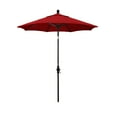 thumbnail image 1 of California Umbrella  7.5' Rd. Aluminum/Fiberglass Rib Patio Umb, Deluxe Crank Lift/Collar Tilt, Bronze Finish, Sunbrella Fabric Jockey Red, 1 of 5