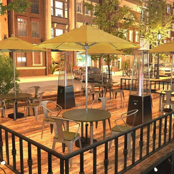 California Umbrella 7.5' Rd. Aluminum Frame, Fiberglass Rib Market Umbrella, Push Open,Anodized Silver Finish, Olefin Fabric Lemon