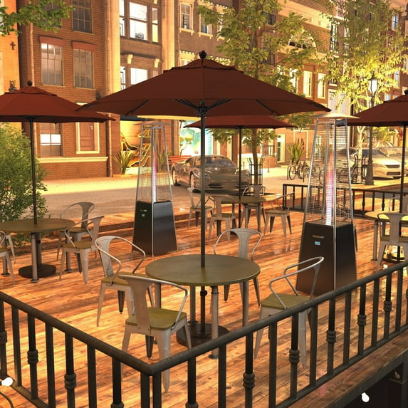 California Umbrella 7.5' Rd.. Aluminum Frame, Fiberglass Rib Market Umbrella, Push Open, Bronze Finish, Olefin Fabric Terracotta