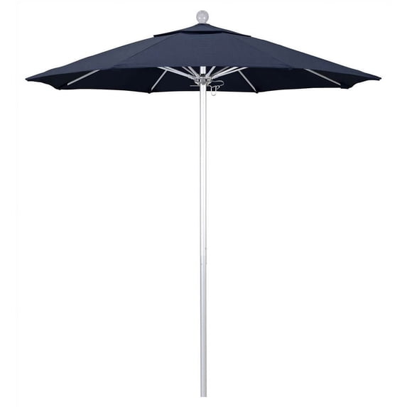 California Umbrella Venture 7.5' Silver Market Umbrella in Indigo