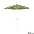 thumbnail image 1 of California Umbrella  7.5' Rd. Aluminum Patio Umbrella, Crank Lift with Push Button Tilt, White Finish, Sunbrella Fabric Spectrum Cilantro, 1 of 5