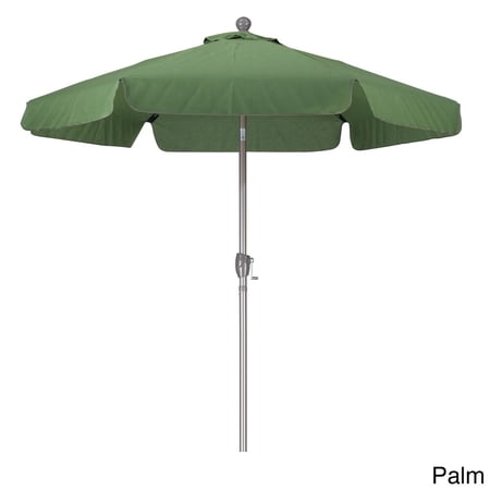 California Umbrella 7.5' Rd. Wind Resistance Market Umbrella, Crank Open, Push Button Tilt, Champagne Finish, Polyester Fabric champagne finish