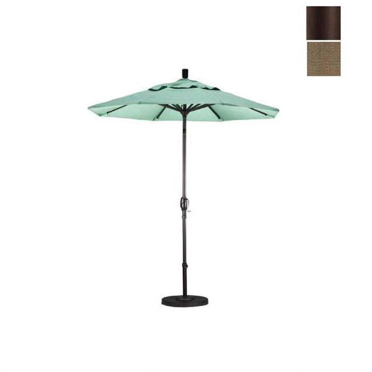 California Umbrella 9-ft Marktschirm – Fiberglas-Rippen, Kurbel, Neigbar, Bronze-Mast | Olefin-Bespannung