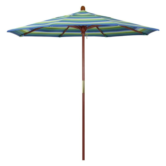California Umbrella 7.5 ft. Marenti Wood Sunbrella Market Umbrella