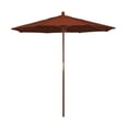 thumbnail image 1 of California Umbrella  7.5 ft. Wood Market Umbrella Pulley Open Marenti Wood-Olefin-Terracotta, 1 of 3