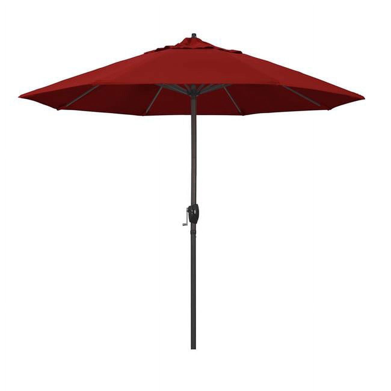 9 ft. Jockey Red Octagon Market Umbrella with Bronze Aluminum Pole