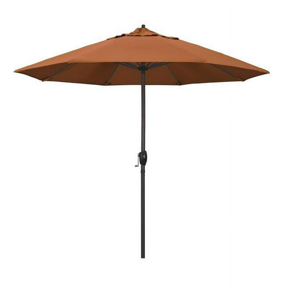 California Umbrella 9' Casa Tilt Crank Lift Patio Umbrella in Tuscan Orange