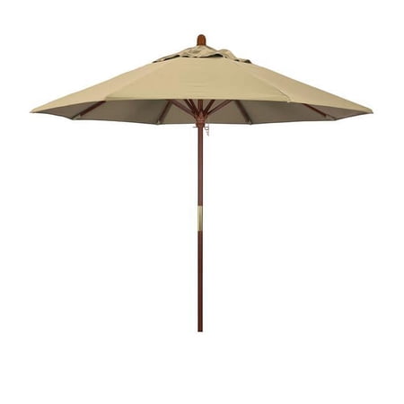 California Umbrella 9 ft. Grove Series Wood Pole Push Lift Patio Umbrella