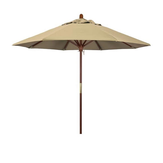 California Umbrella 9 ft. Grove Series Wood Pole Push Lift Patio Umbrella