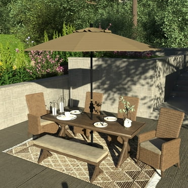 California Umbrella 9' Patio Umbrella in Woven Sesame