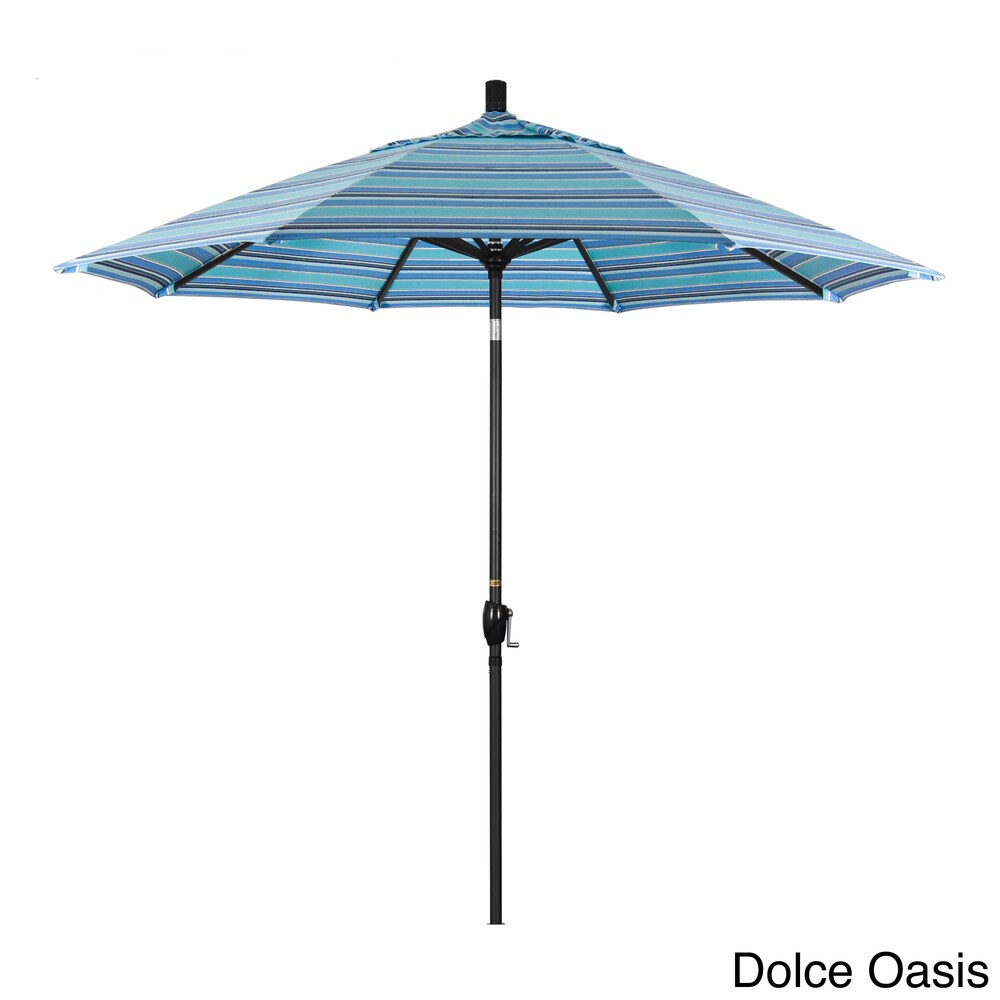 California Umbrella 9' Rd. Aluminum Patio Umbrella, Crank Lift with