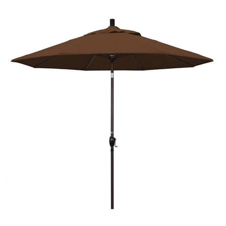 California Umbrella 9 ft. Aluminum Market Umbrella Push Tilt - Bronze-Olefin-Teak-