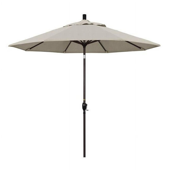 California Umbrella 9 ft. Aluminum Market Umbrella Push Tilt - Bronze-Olefin-Woven Granite