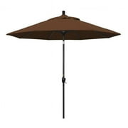 California Umbrella 9 ft. Aluminum Market Umbrella Push Tilt - M Black-Olefin-Teak