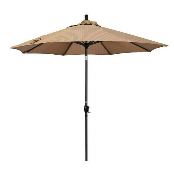 California Umbrella 9 ft. Aluminum Market Umbrella Push Tilt - M Black-Olefin-Terrace Seqouia
