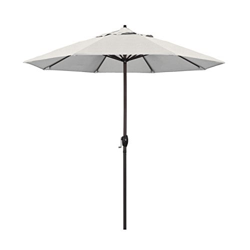 9 ft Bronze Aluminum Patio Umbrella with Woven Granite Olefin Canopy