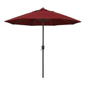 California Umbrella 9 ft. Casa Series Patio Bronze Auto Tilt Crank Lift - Pacifica Red Fabric