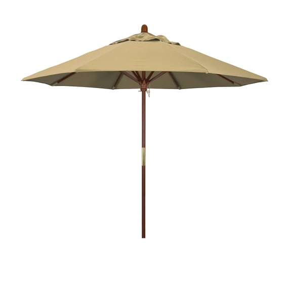 California Umbrella 9 ft. Olefin Marenti Wood Market Umbrella