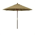 thumbnail image 1 of 9' Grove Series Patio Umbrella With Wood Pole Hardwood Ribs  Push Lift With Olefin Straw Fabric, 1 of 5