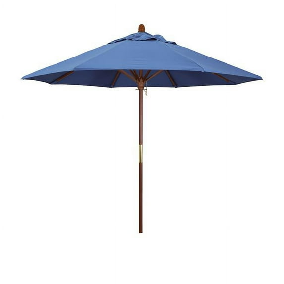 California Umbrella 9' Grove Series Patio Umbrella With Wood Pole Hardwood Ribs Push Lift With Pacifica Capri Fabric