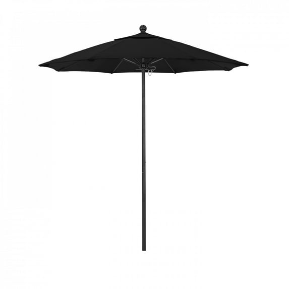 California Umbrella 96" Black Solid Print Octagon Market Patio Umbrella