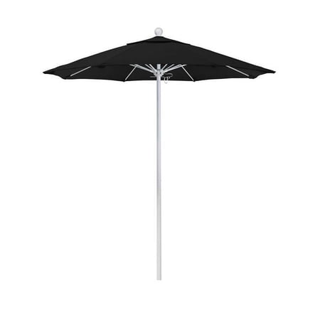 California Umbrella ALTO758170-5408 7.5 ft. Fiberglass Pulley Open Market Umbrella - Matted White and Sunbrella-Black
