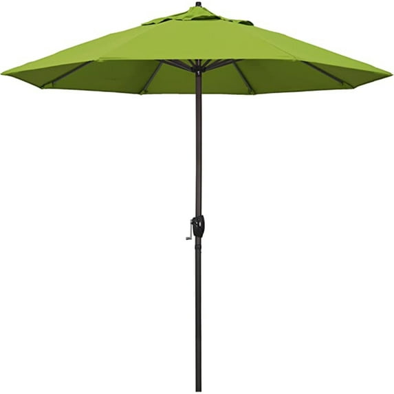 California Umbrella Aluminum Crank Open Kiwi Olefin Patio Umbrella, 9'