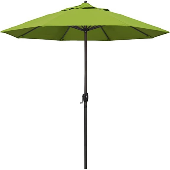 California Umbrella Aluminum Crank Open Kiwi Olefin Patio Umbrella, 9'