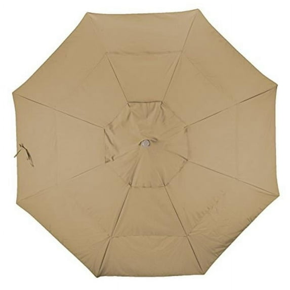 California Umbrella C118-5476-DWV 11 ft. Round Replacement Canopy Cover in Sunbrella Heather Beige Olefin Umbrella