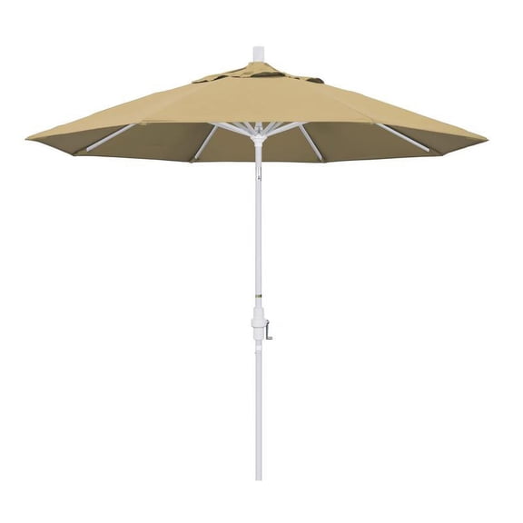 California Umbrella GSCU908170-F67 9 ft. Aluminum Market Umbrella Collar Tilt - Matted White - Olefin - Champagne