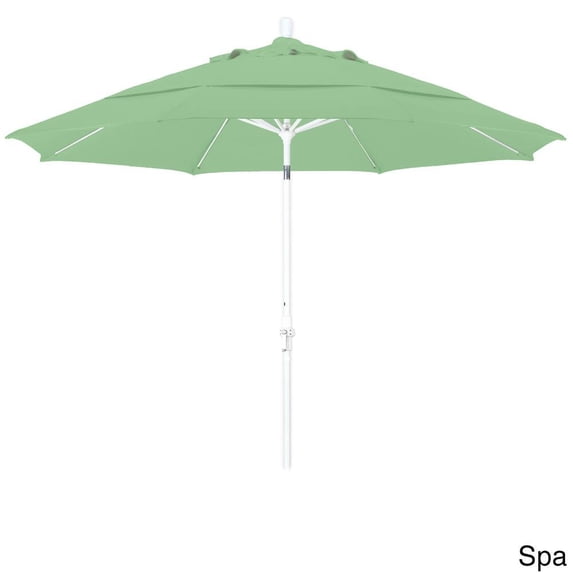 California Umbrella GSCUF118170-SA13-DWV 11 ft. Fiberglass Market Umbrella Collar Tilt DV Matted White-Pacifica-Spa