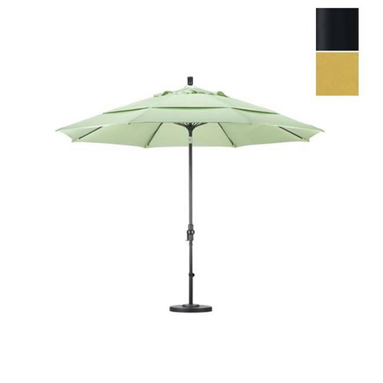 California Umbrella GSCUF118705-5484-DWV 11 ft. Fiberglass Market Umbrella Collar Tilt DV Matted Black-Sunbrella-Brass - image 1 of 7