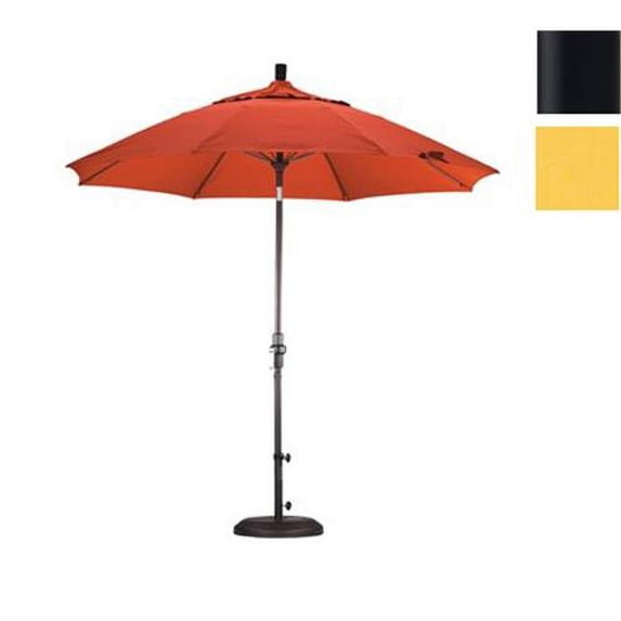 California Umbrella GSCUF908705-5435 9 ft. Fiberglass Market Umbrella Collar Tilt M Black-Sunbrella-Cornsilk
