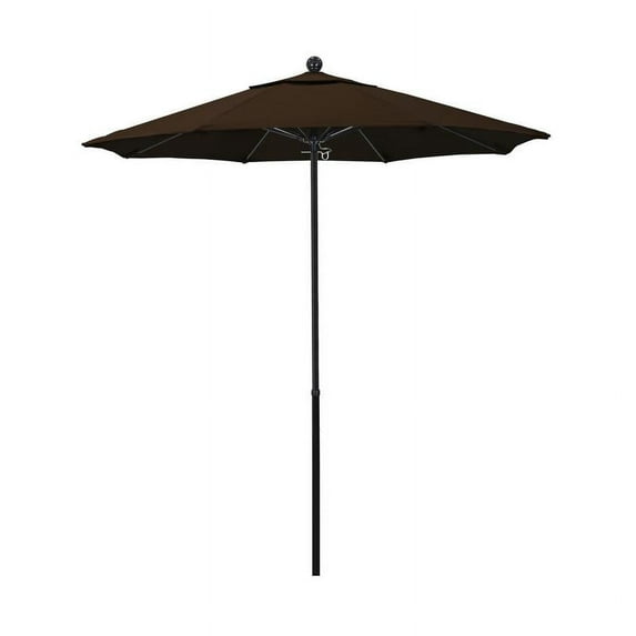 California Umbrella Oceanside Series Patio Market Umbrella in Pacifica with Black Fiberglass Pole Fiberglass Ribs Push Lift