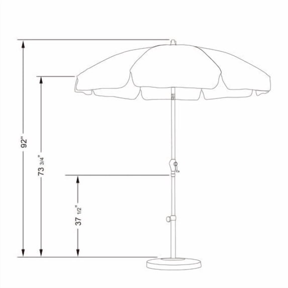California Umbrella SLPT758001-F04 7.5 ft. Patio Umbrella Push Tilt Anodized-Olefin-White