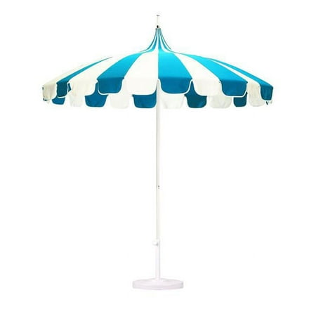 California Umbrella SMPT852174PD-0401-SA 8.5 ft. Bronze Pole and Spectrum Cilantro Umbrella, Pacific Blue