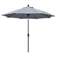thumbnail image 1 of California Umbrella Sun Master Series 9 Ft Octagonal Aluminum Collar Tilt Patio Umbrella W/ Crank Lift & Fiberglass Ribs - Bronze Frame / Olefin Navy White Cabana Stripe Canopy, 1 of 7
