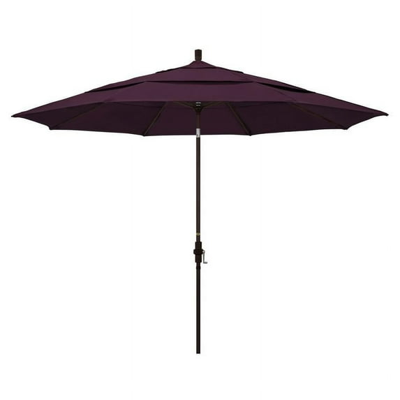 California Umbrella Tahoe Series Patio Market Umbrella in Pacifica with Aluminum Pole Aluminum Ribs Crank Lift